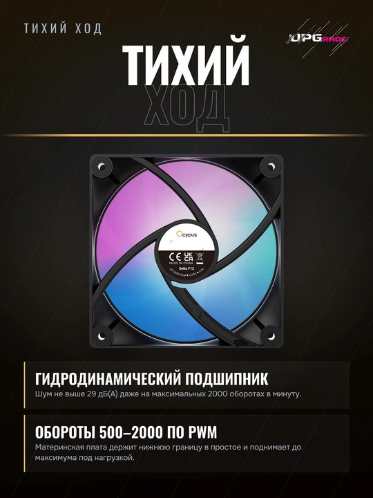 Korpus uchun ventilyator Ocypus Delta F12 ARGB 120 mm