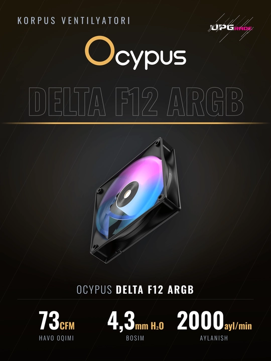 Korpus uchun ventilyator Ocypus Delta F12 ARGB 120 mm