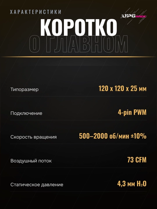 Korpus uchun ventilyator Ocypus Delta F12 ARGB 120 mm