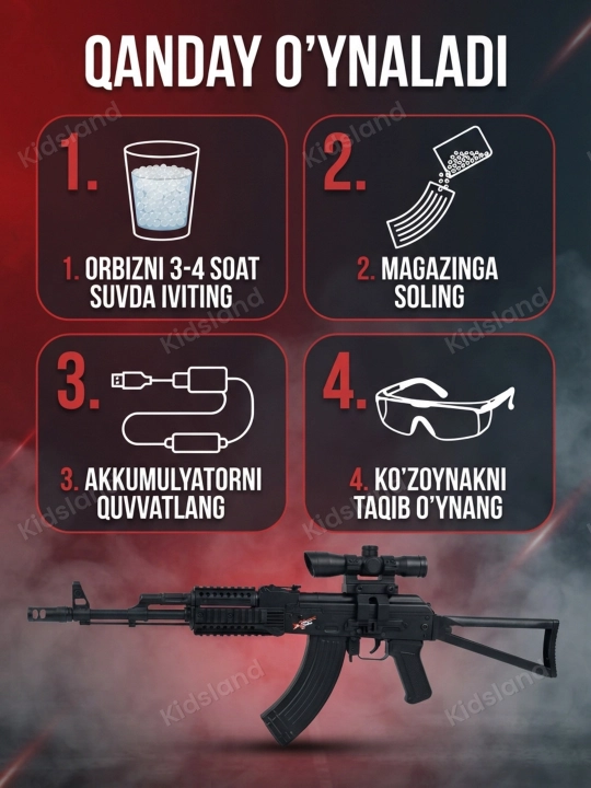 Орбиз автомат игрушка и пистолет электрический, очки и орбизы, 14+