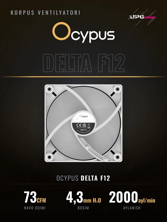 Korpus uchun ventilyator Ocypus Delta F12 120 mm