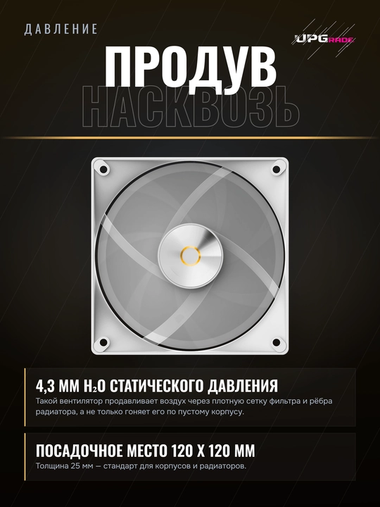 Korpus uchun ventilyator Ocypus Delta F12 120 mm
