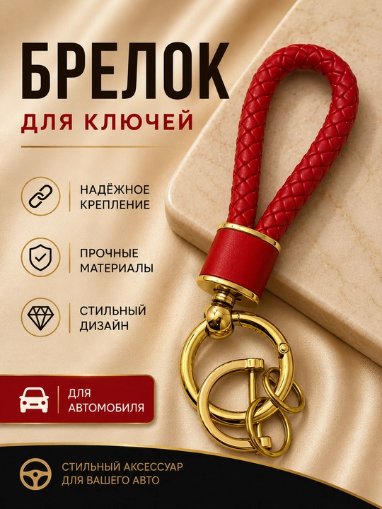 Ayollar uchun toshli va o‘rimli kalit breloki - 