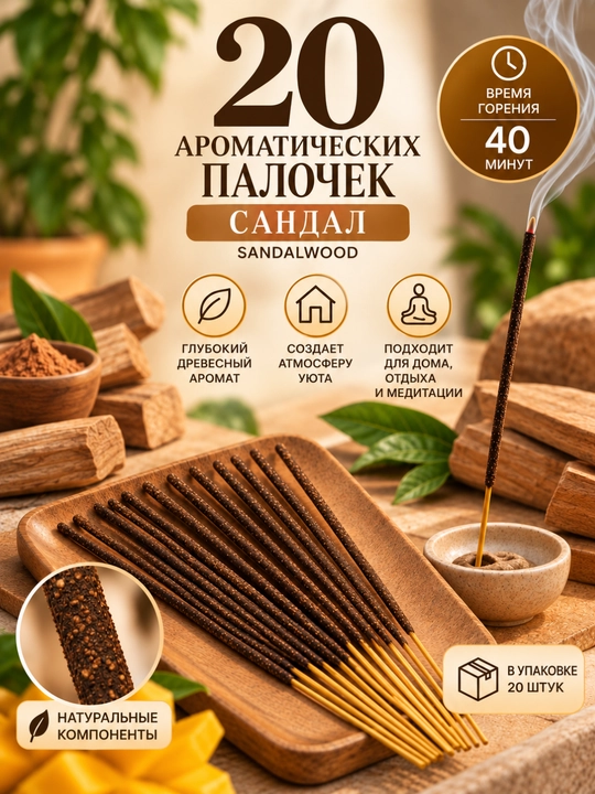 Uy uchun xushbo‘y tayoqchalar aromatli tayoqchalar 20 dona