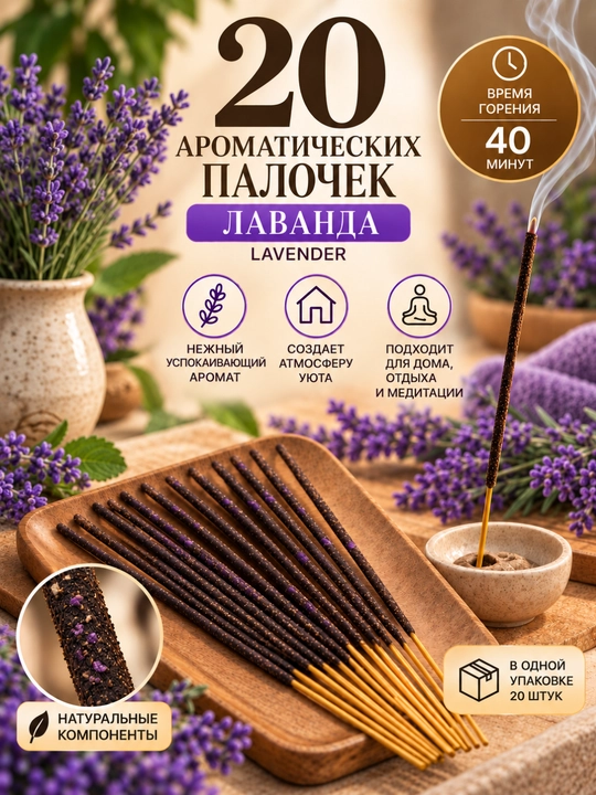 Uy uchun xushbo‘y tayoqchalar aromatli tayoqchalar 20 dona