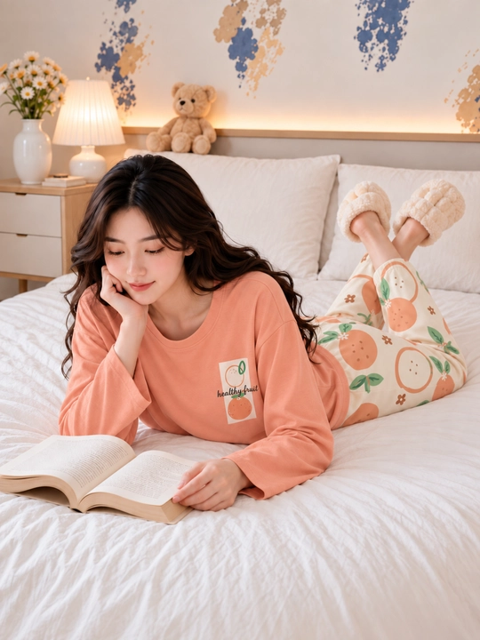 Ayollar uchun uzun yengli va shimli pijama