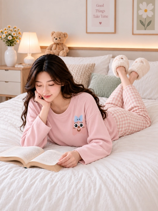 Ayollar uchun uzun yengli va shimli pijama