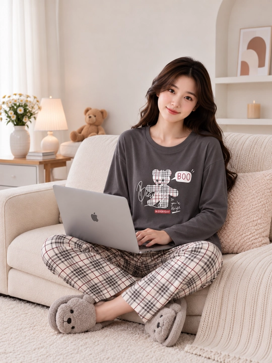 Ayollar uchun uzun yengli va shimli pijama