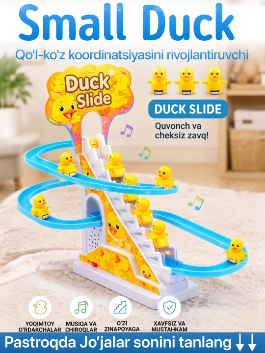 Bolalar uchun o‘yinchoq, Small Duck, bolalar uchun rivojlantiruvchi va musiqiy o‘yinchoq - 