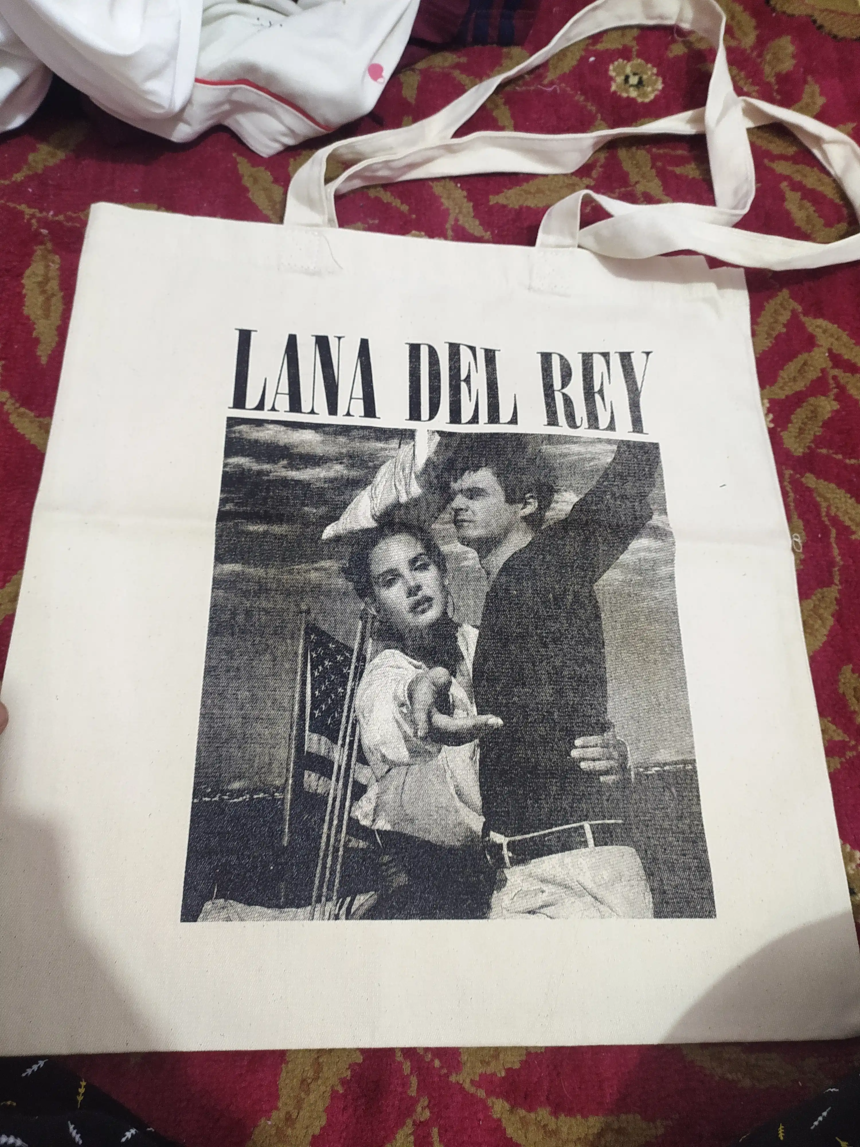 Ayollar uchun sumka-shopper, yelkama, Lana Del Rey dizaynli, A4 38X36