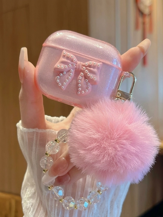 Красивый чехол для AirPods с брелоком и подвеской - 