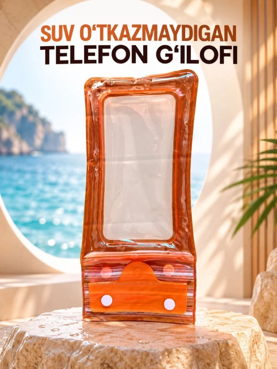 Telefon uchun suv o‘tkazmaydigan g‘ilof, germetik va universal chexol, basseyn uchun