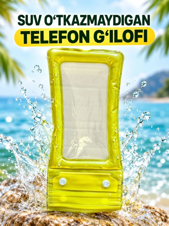 Telefon uchun suv o‘tkazmaydigan g‘ilof, germetik va universal chexol, basseyn uchun
