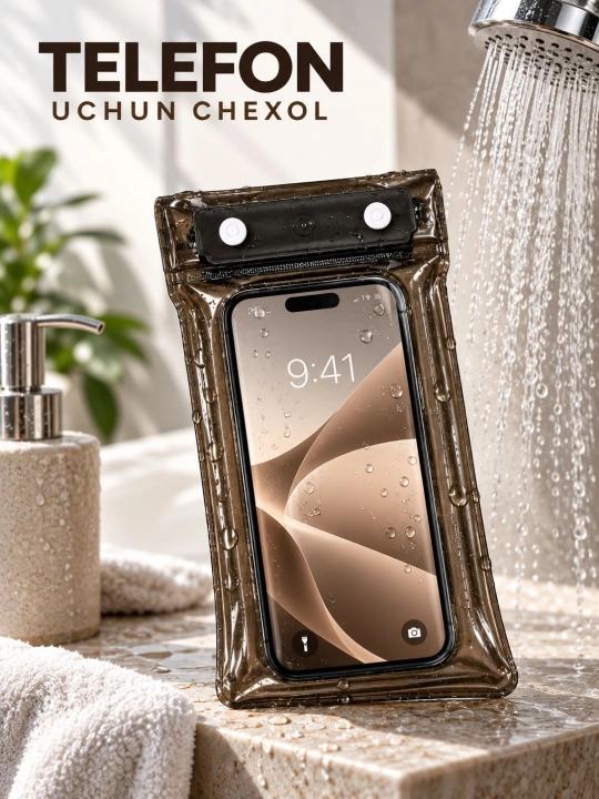 Telefon uchun suv o‘tkazmaydigan g‘ilof, germetik va universal chexol, basseyn uchun