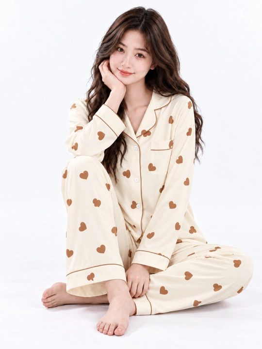 Ayollar uchun tugmali va shimli pijama