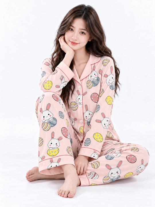 Ayollar uchun tugmali va shimli pijama