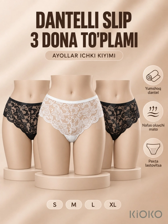 Ayollar trusiklari Kioko, to'rli ichki kiyimlar ayollar uchun, tursik ayollar uchun - 