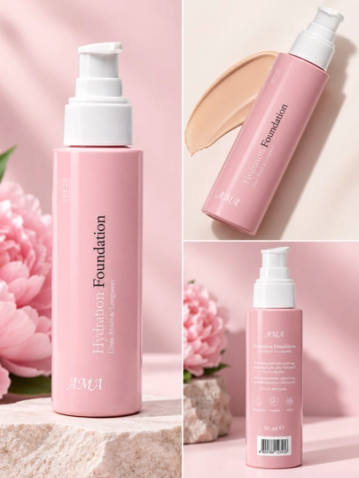 AMA Hyaluron Foundation Ultra Moist & Longwear SPF 20 tonal kremi,koreyskiy 110 g. - 