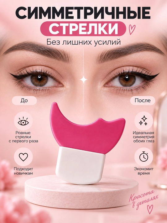 Силиконовый трафарет для стрелок и макияжа глаз, многоразовый шаблон для подводки и туши
