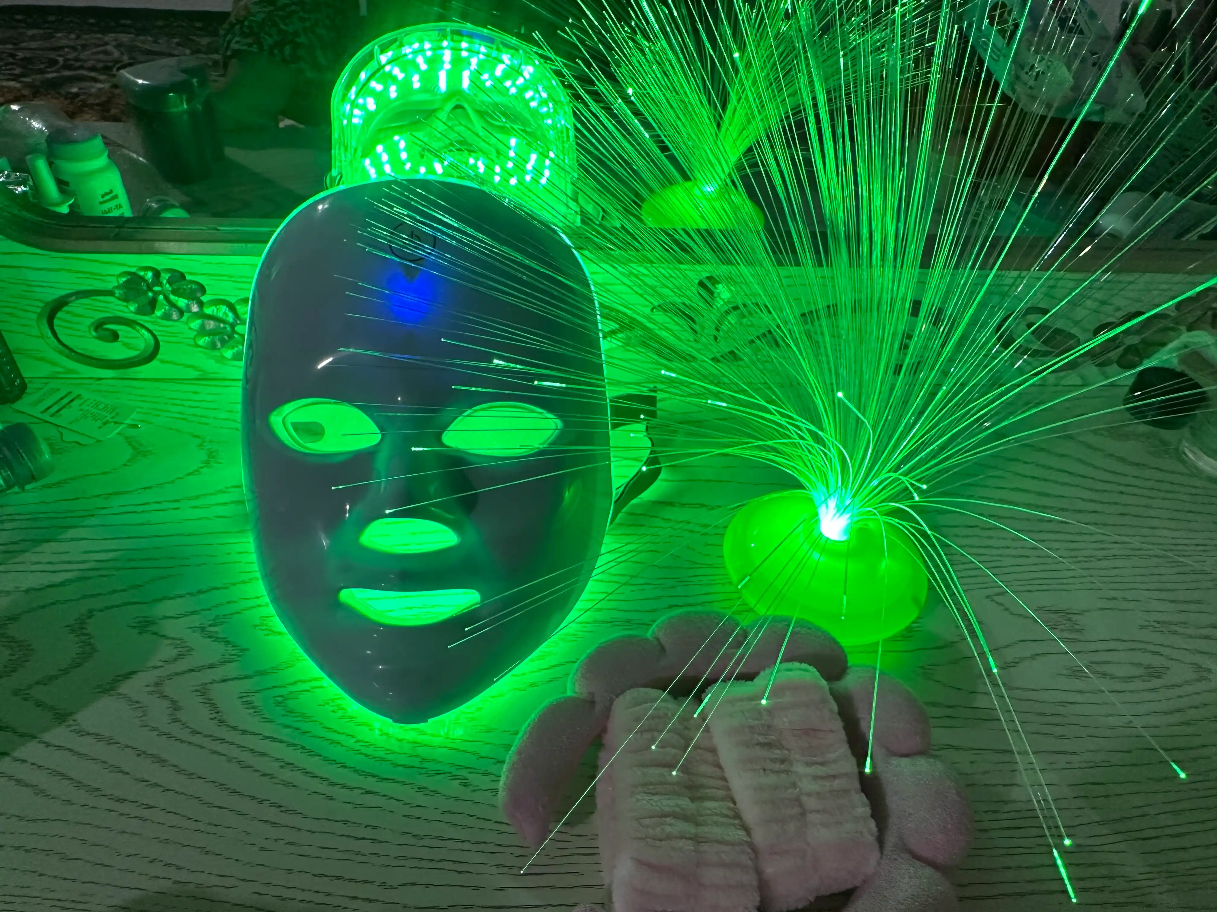LED-маска для лица 7 цветов, светотерапия кожи, уход против акне, морщин и воспалений дома