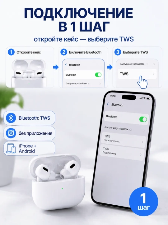 IPhone va Android uchun A.Pods PRO 2 simsiz quloqchinlari