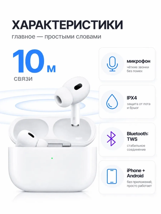 IPhone va Android uchun A.Pods PRO 2 simsiz quloqchinlari