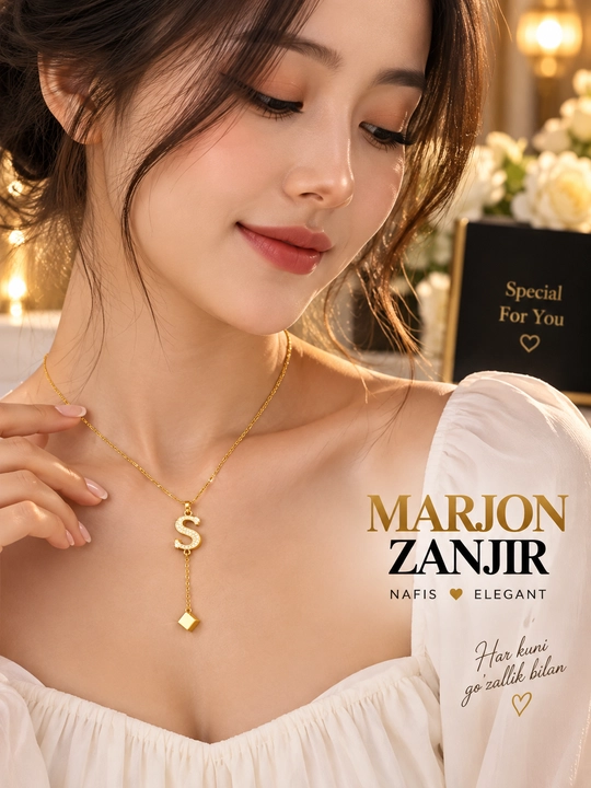 Bo'yin zanjiri, harf marjoni bilan, harfli zanjir