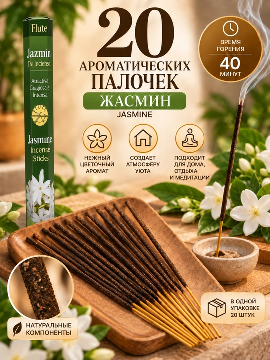 Uy uchun xushbo‘y tayoqchalar aromatli tayoqchalar 20 dona