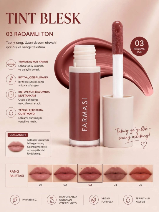Farmasi lab uchun tint blesk, yorqin rang, uzoq turuvchi, professional kosmetika - 