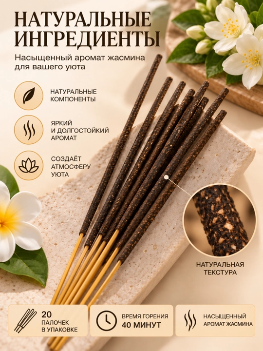 Uy uchun xushbo‘y tayoqchalar aromatli tayoqchalar 20 dona
