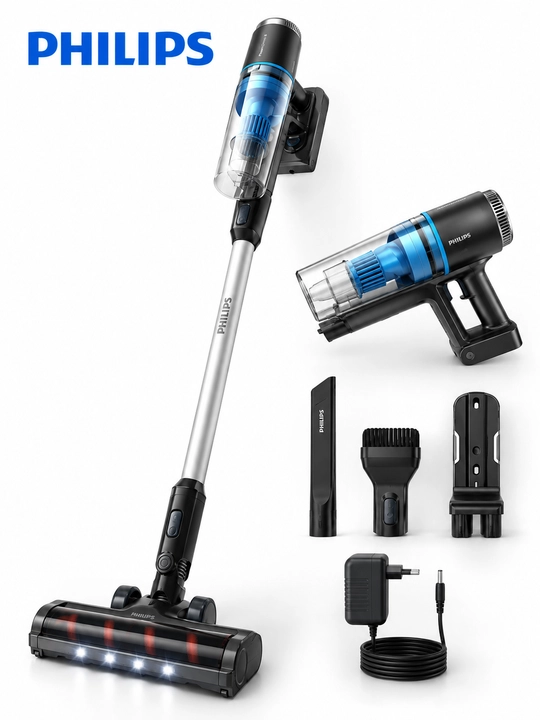 Simsiz vertikal changyutgich Philips XC3031 2 tasi 1 da qopchiqsiz quvvatli