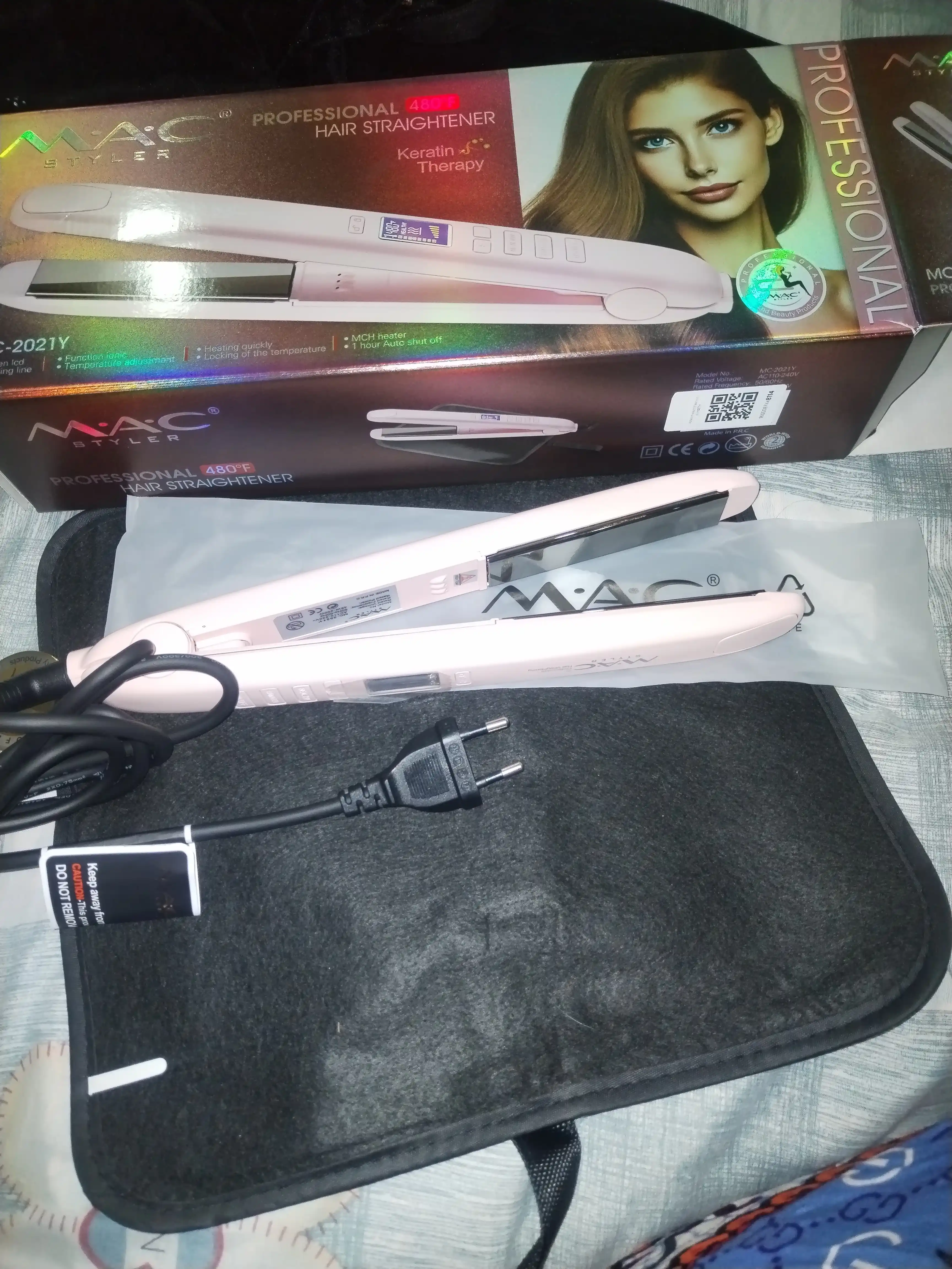Professional TITAN-CERAMIC  soch tekislovchi dazmol MAC Styler MC-2021, LCD displeyli
