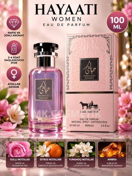 Ayollar atiri, parfumlangan suv 100ml