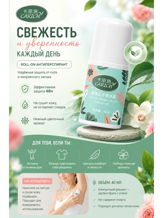 Greenleaf, Carich антиперспирант, 40 мл, для женщин и мужчин - 