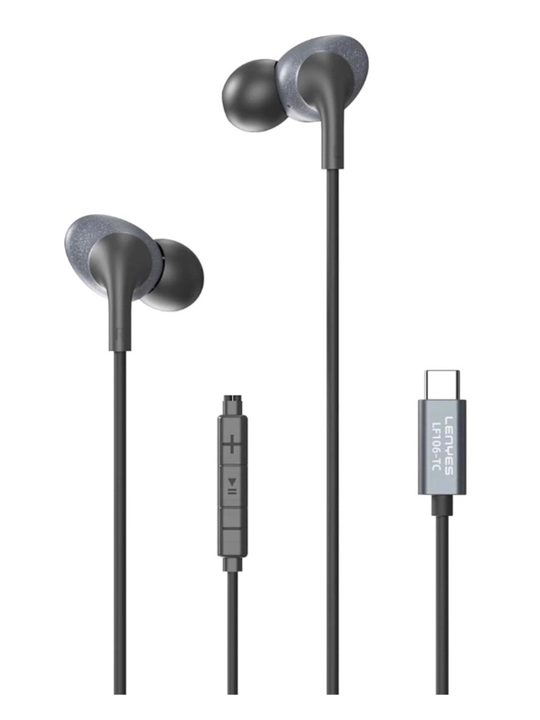 Lenyes LF106 Type-C, Vakumli Naushnik, Mikrofonli, Simli, Bass, Telefon uchun