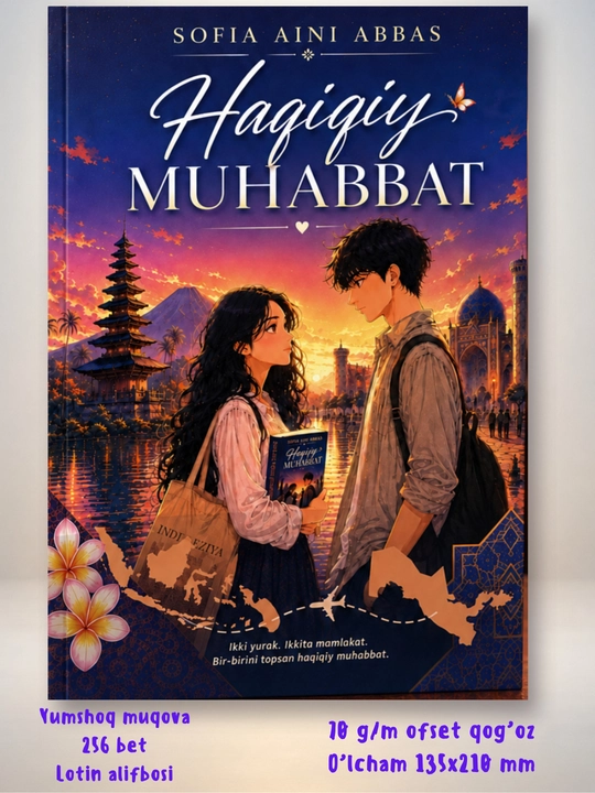 Книга «Haqiqiy muhabbat» — Sofia Aini Abbas, роман на узбекском языке, 256 стр - 