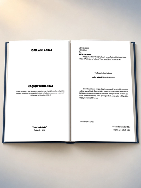 Haqiqiy muhabbat — Sofia Aini Abbas, roman, yumshoq muqova, 256 bet