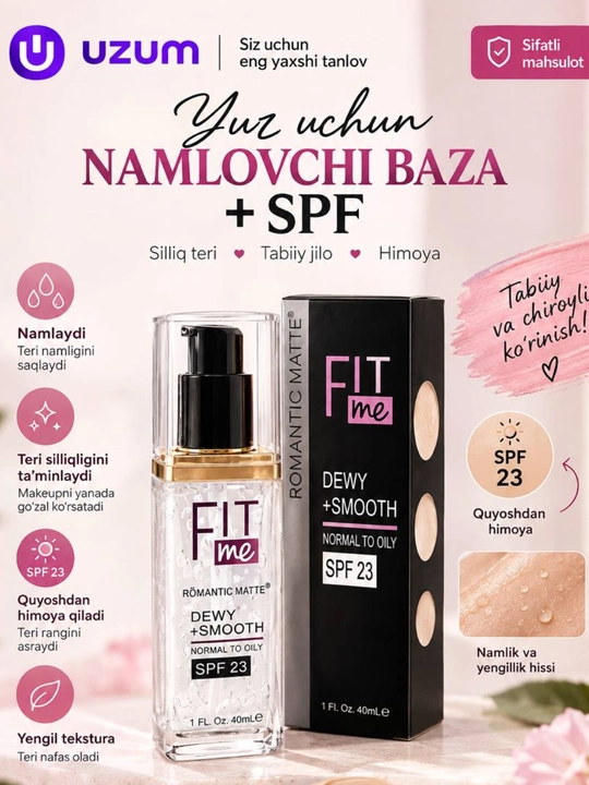 Makiyaj osti kremi, praymer, makeup asos, yuz uchun asos, namlantiruvchi