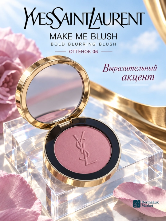 Yuz uchun rumyana Yves Saint Laurent Make Me Blush, yonoqlar uchun ixcham quruq rumyana - 