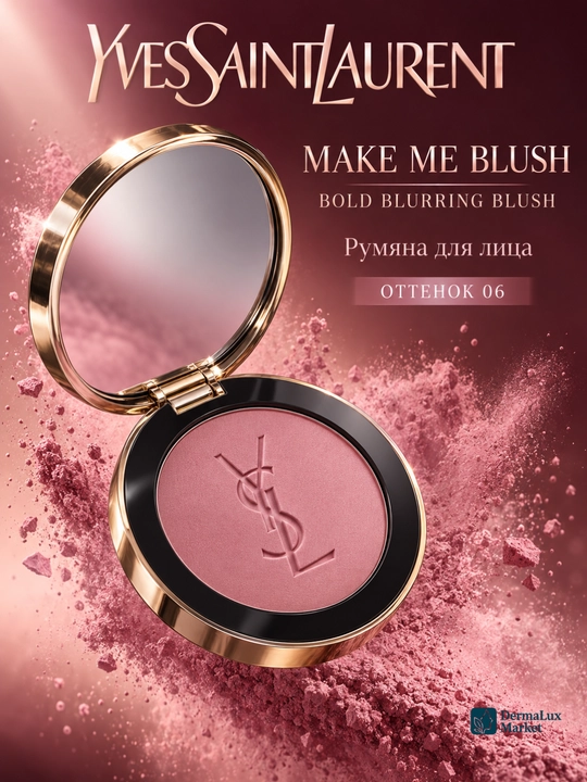 Румяна для лица Yves Saint Laurent Make Me Blush, компактные сухие румяна для щёк