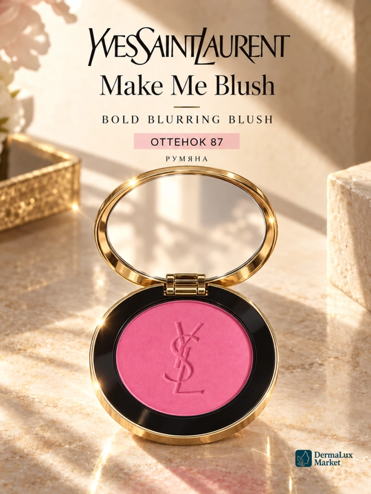 Yuz uchun rumyana Yves Saint Laurent Make Me Blush, yonoqlar uchun ixcham quruq rumyana