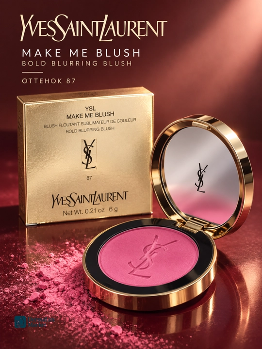Yuz uchun rumyana Yves Saint Laurent Make Me Blush, yonoqlar uchun ixcham quruq rumyana