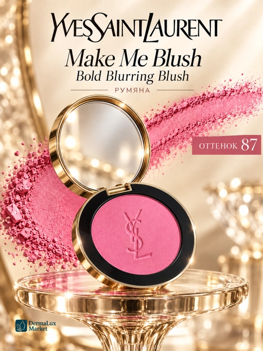 Yuz uchun rumyana Yves Saint Laurent Make Me Blush, yonoqlar uchun ixcham quruq rumyana