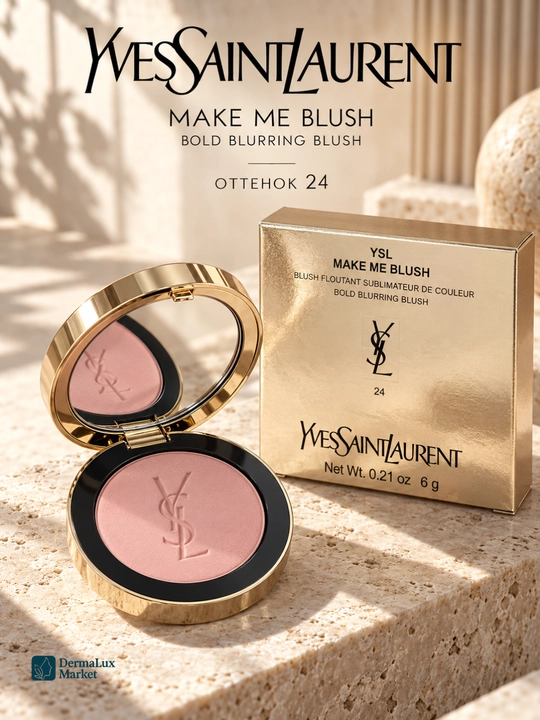 Yuz uchun rumyana Yves Saint Laurent Make Me Blush, yonoqlar uchun ixcham quruq rumyana