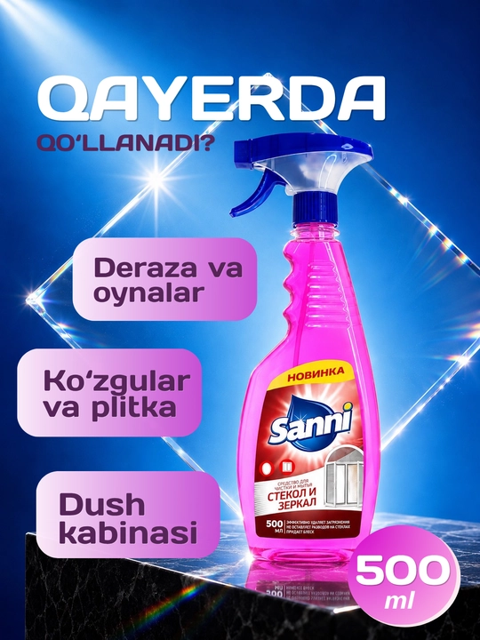 Средство для стекол и зеркал Sanni Glass Cleaner Red 500 мл