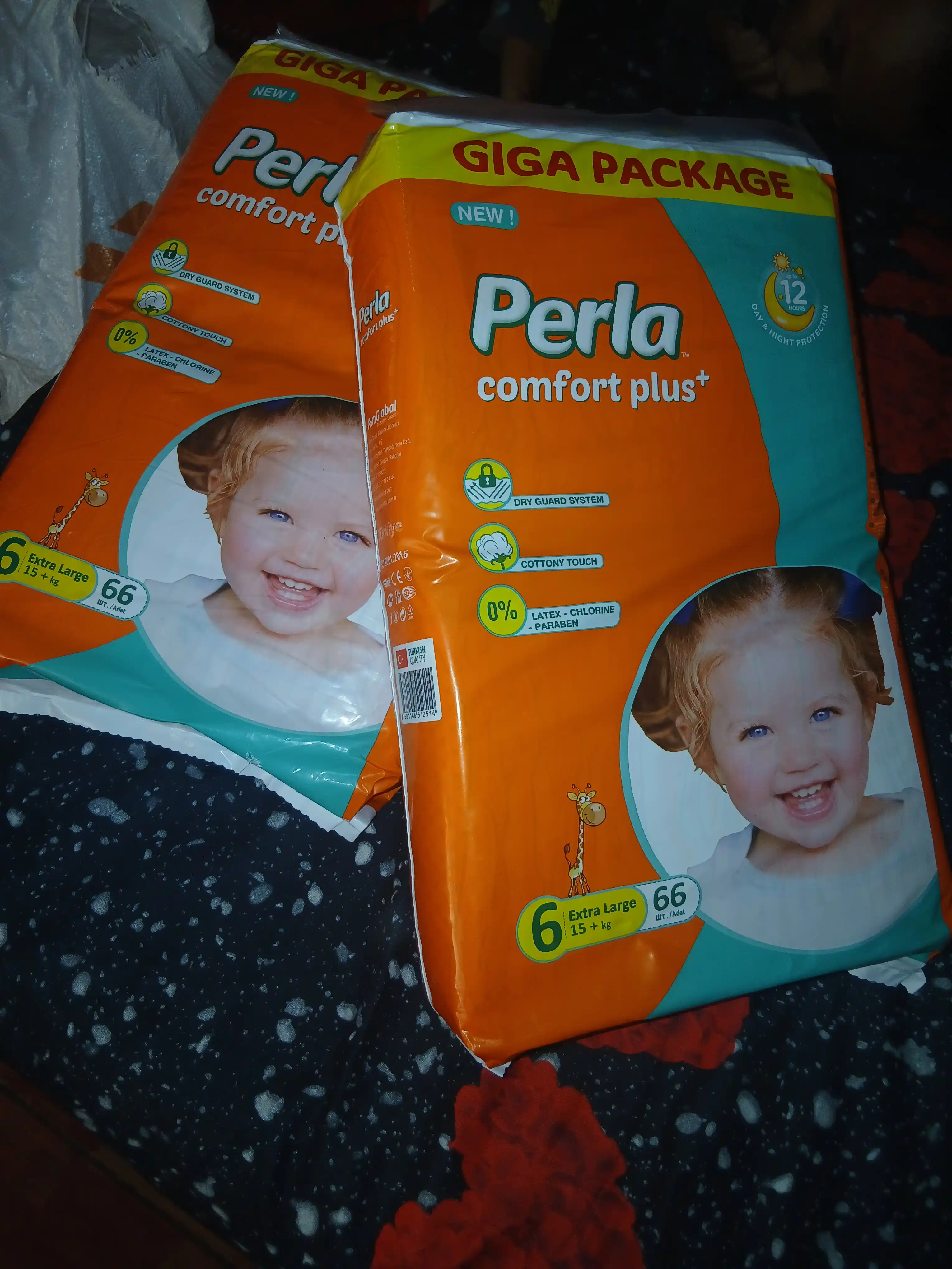 Детские подгузники PERLA GIGA №6 EXTRA LARGE, 66 шт