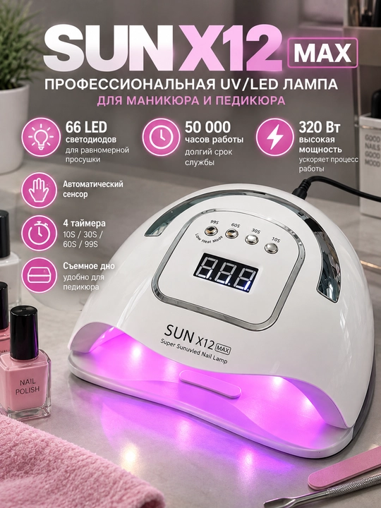 Лампа для маникюра и педикюра, X10, X12, X17, X25, MAX - 
