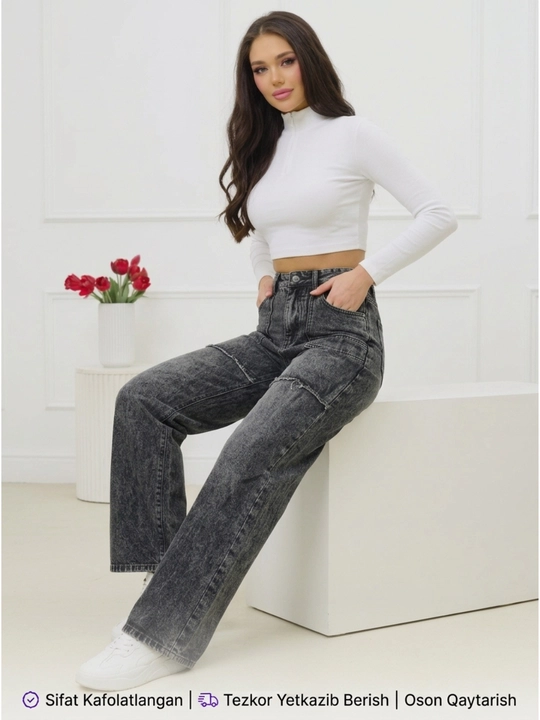 Ayollar uchun oversize jins shimlar - 