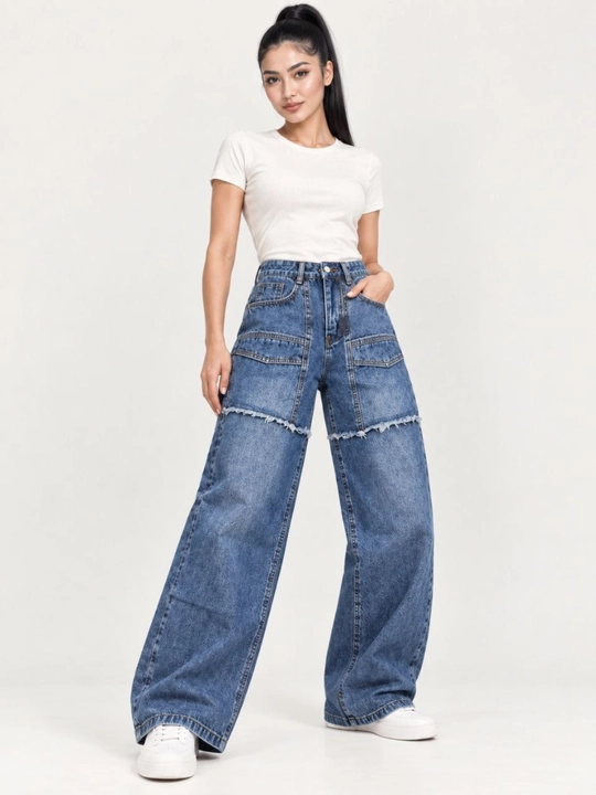 Ayollar uchun oversize jins shimlar