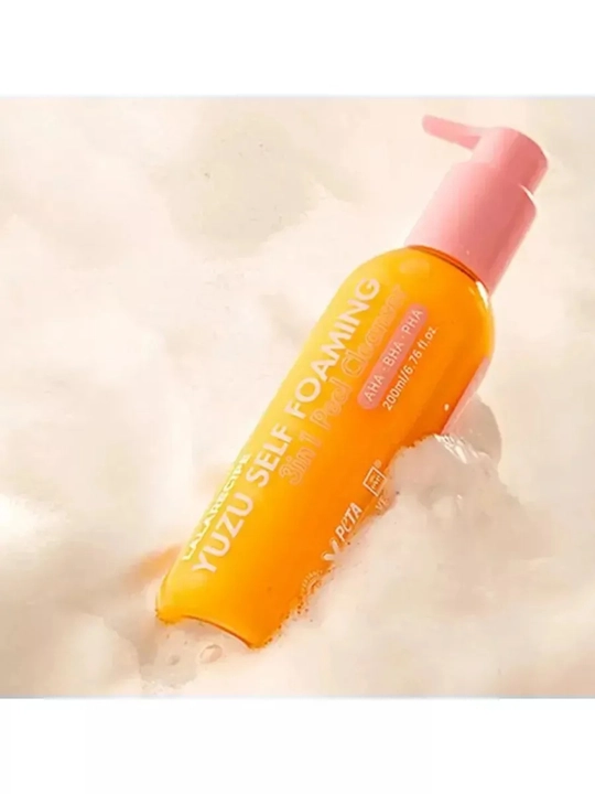LALARECIPE Penka Yuzu Self Foaming 3 tasi 1 da AHA BHA yuzni tozalash uchun ko`pik, 200 ml